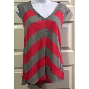 Bella D striped Top pink gray size XS